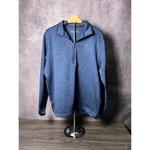 Under Armour Fleece 1/2 Zip Twist Heathered Blue Men's Large Activewear